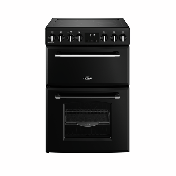 Belling Farmhouse 60cm Electric Ceramic Mini Range Cooker Black | 444411810