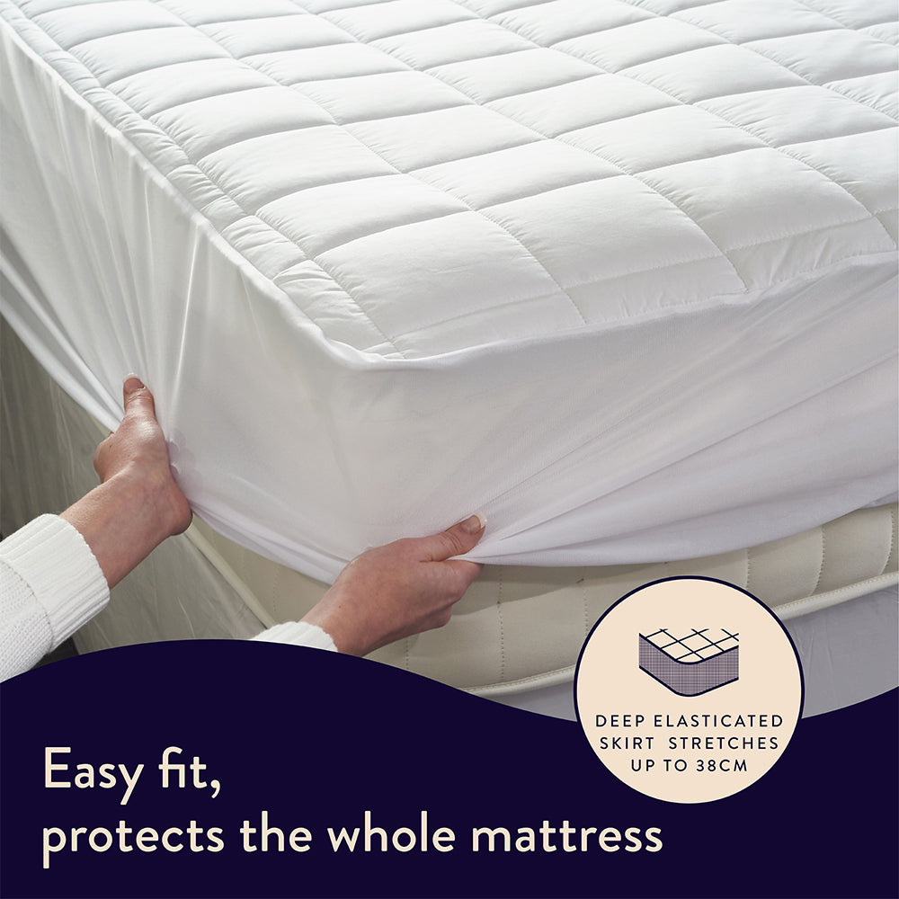 Dreamland Snowed In Organic Cotton Warming Mattress Protector King | 16889
