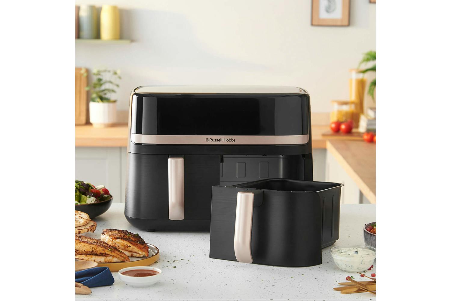 Russell Hobbs 27680 9L Dual Basket Air Fryer – Black