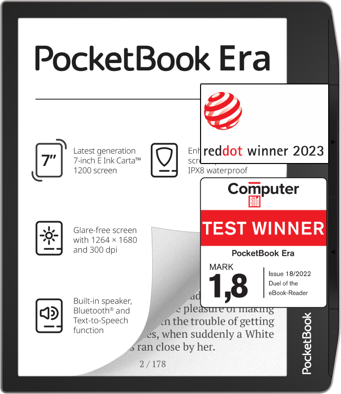 PocketBook Era - 7" E Ink Carta 1200 E-Reader - Stardust Silver | 253-PB700-U-16-WW