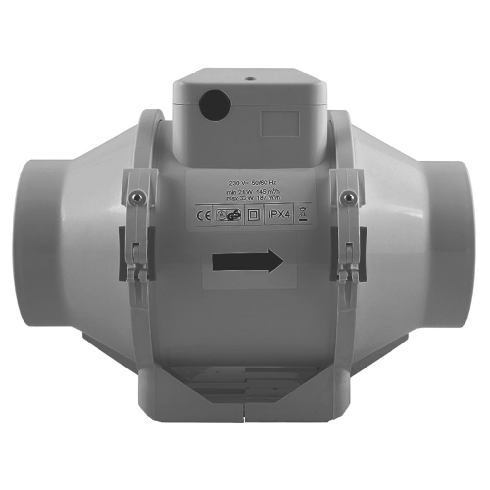 Xpelair Inline Mixed Flow Duct Fan XIMX100+