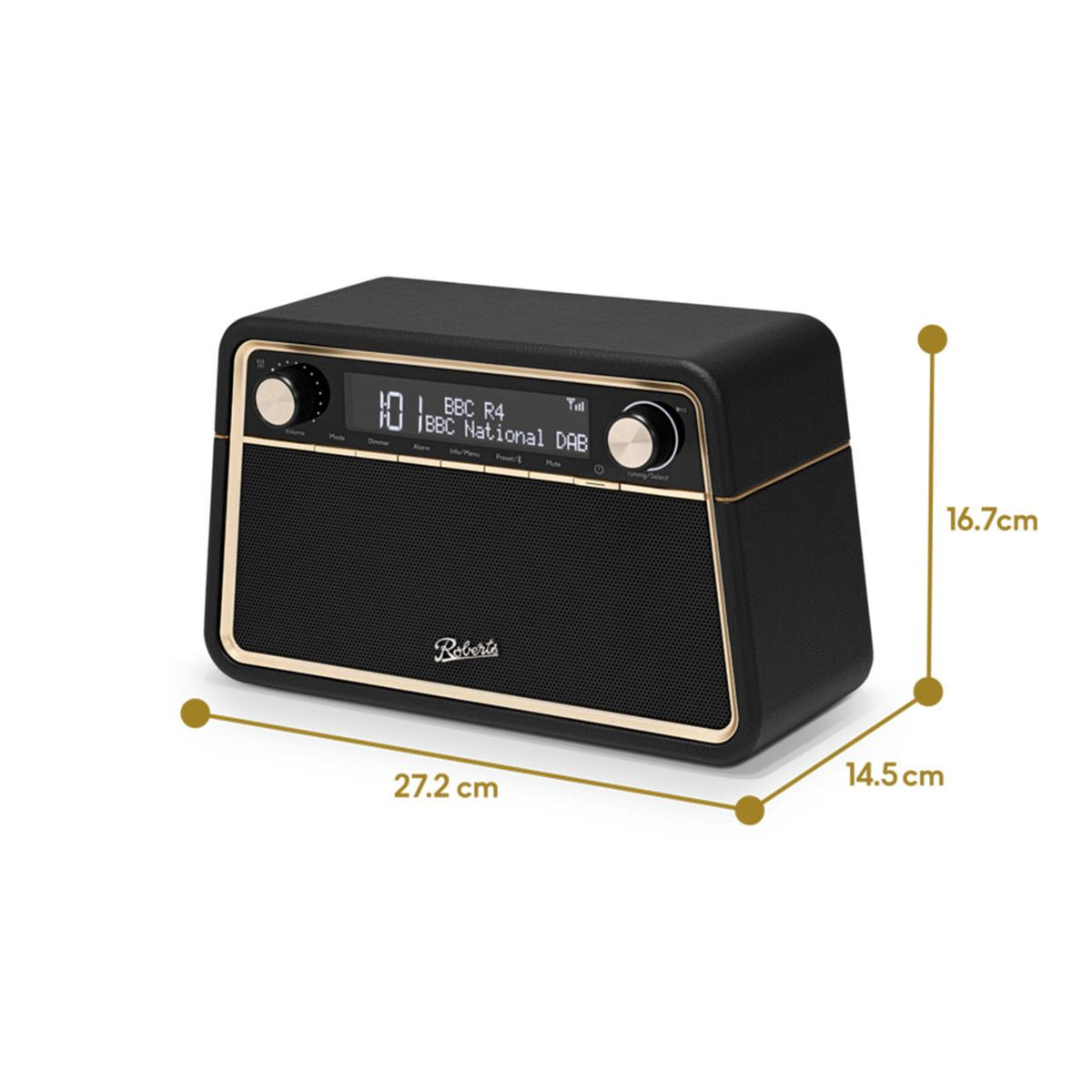Roberts Reva DAB+ FM Bluetooth Tabletop Radio Black | REVABK