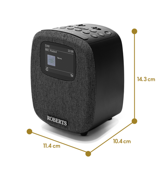 Roberts Ortus 5 DAB+/FM Bluetooth Alarm Clock Radio in Black