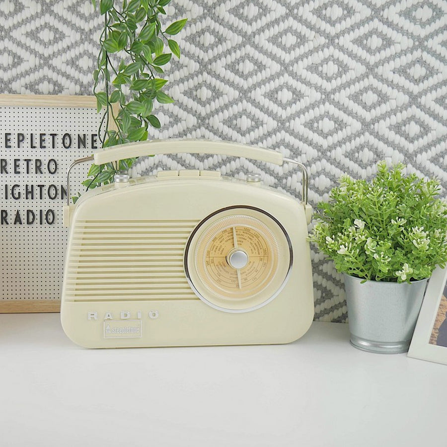 Steepletone Brighton Retro Bluetooth Radio Beige | BRIGHTONBGEBT