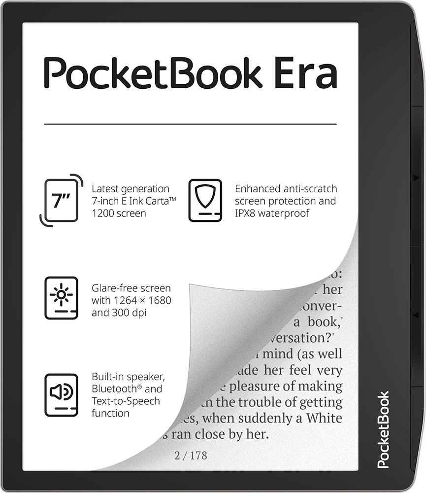 PocketBook Flip Cover for ERA - Black | 253-HNFPPU700GG E-Reader Accessories