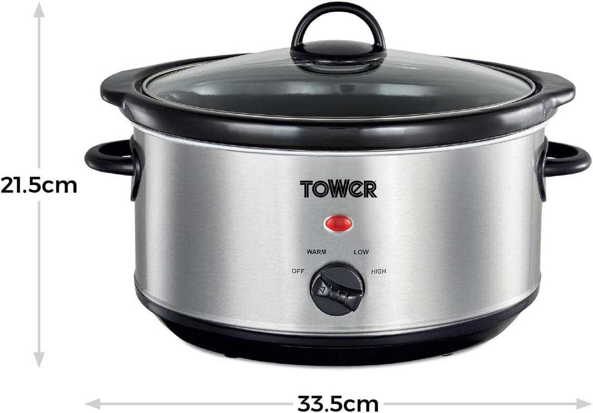 Tower 3.5L Stainless Steel Slow Cooker | T16039Y
