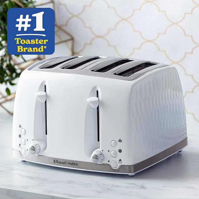 Russell Hobbs Honeycomb 4 Slice Toaster White | 26070