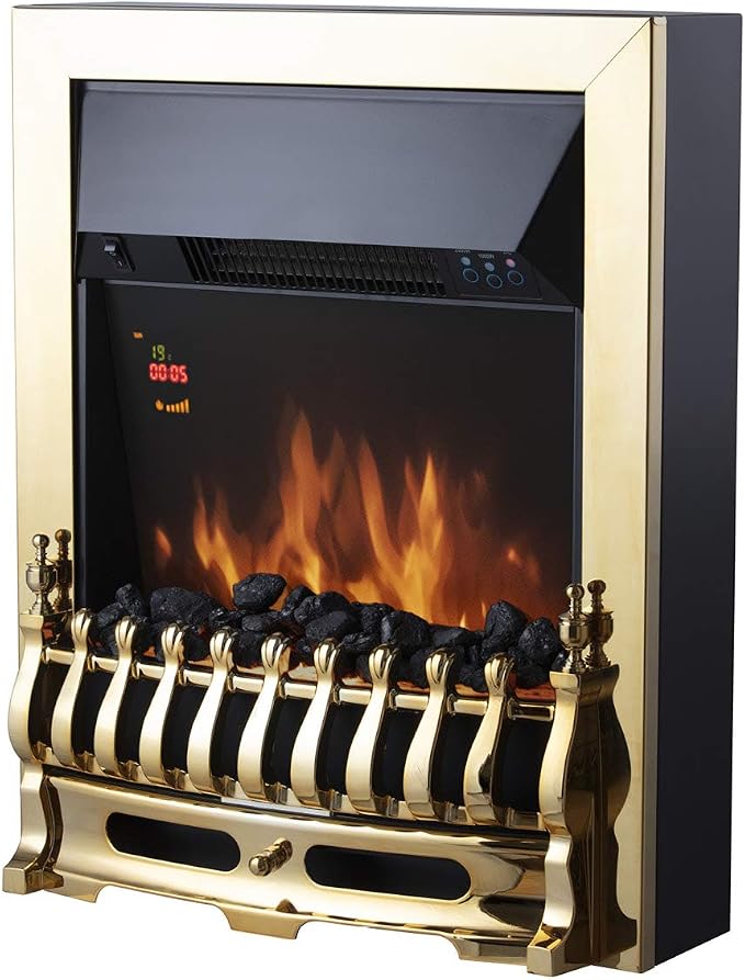 Warmlite Whitby 2kW LED Inset Electric Fire Brass | WL45049