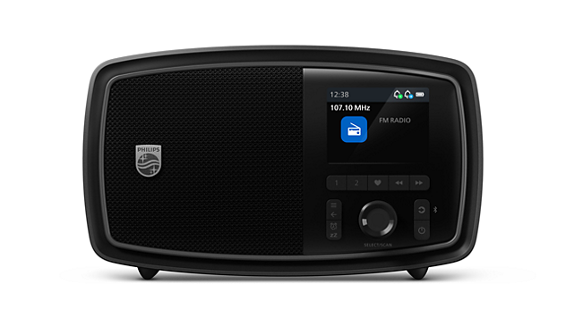 Philips Retro Portable FM Radio with Bluetooth Black | TAV2000FB/00