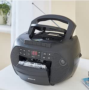 Groov-e Portable CD and Cassette Boombox Black | 295161
