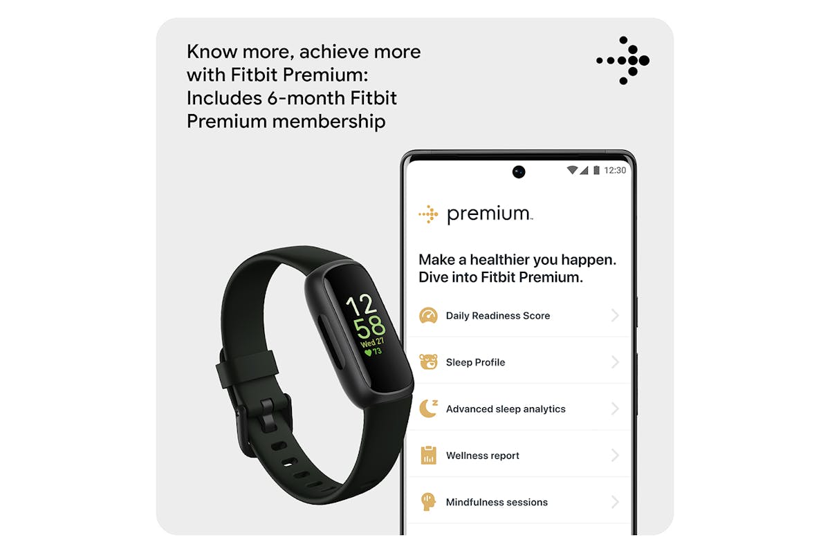Fitbit Inspire 3 - Health & Fitness Tracker with 10-Day Battery & AMOLED Display - Black/Midnight Zen | 79-FB424BKBK