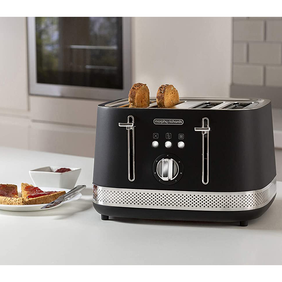 Morphy Richards Illumination 4 Slice Toaster Matt Black | 248020