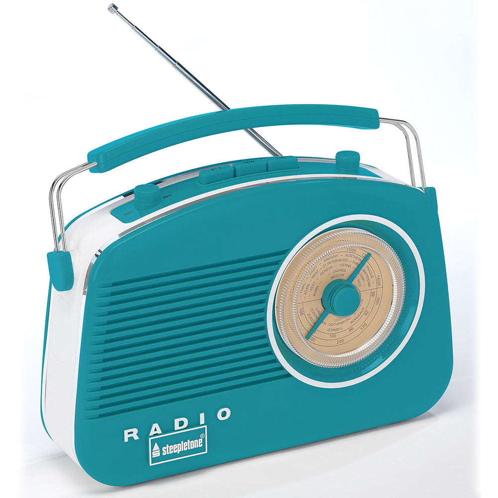 Steepletone Brighton Retro Bluetooth Radio Duck Egg Blue | BRIGHTONBEBT