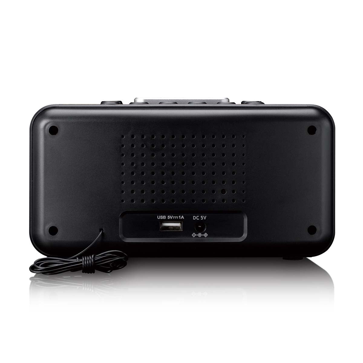 Lenco FM Clock Radio with USB Charging Black | CR-28BK