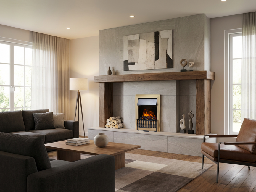 Dimplex Elsberry Electric Fire, Antique Brass ELS20AB-LED-UK