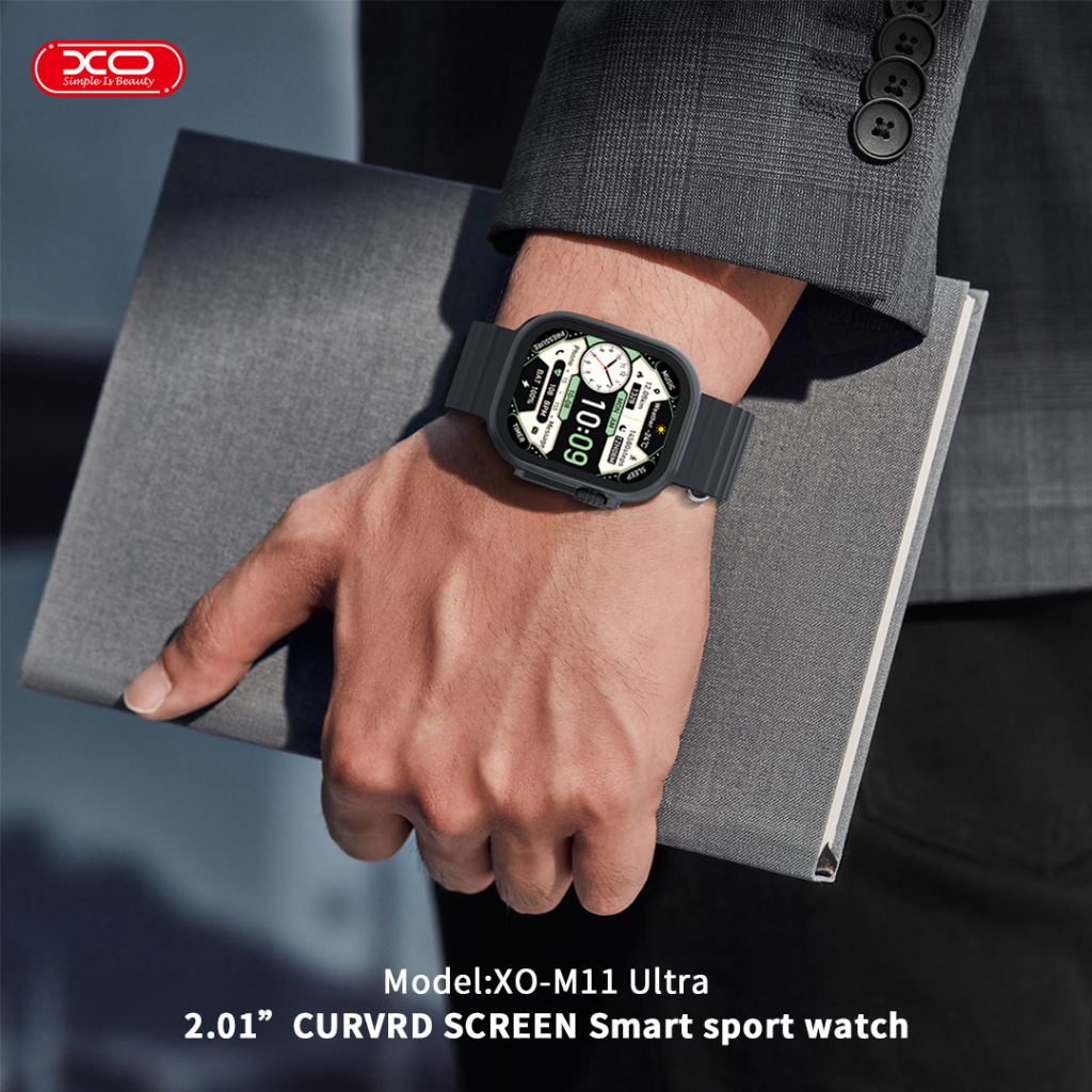 XO Blk M11 Ultra Wireless Charging Smart Sports Watch | EXSXO-M11ULTRAB