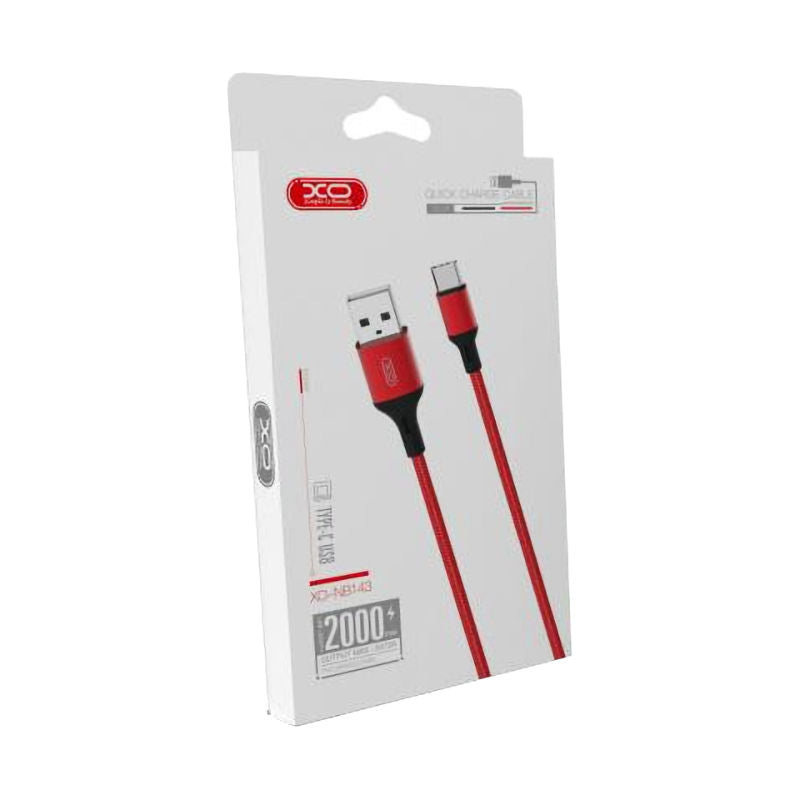 XO Red Nb143 Braided Data Charg Type A to Type-C - 2m