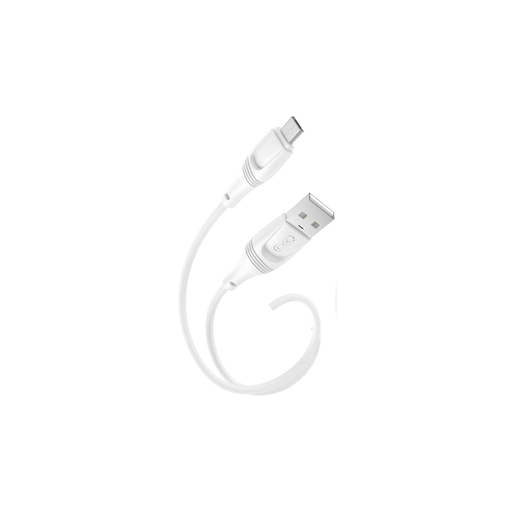 XO White Micro USB 2.4A Zeus Silicone Cable
