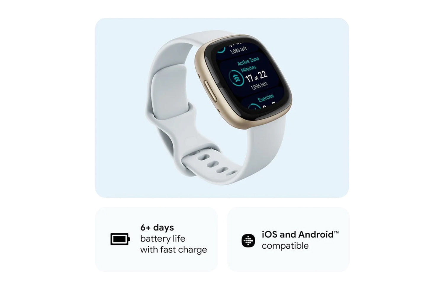 Fitbit Sense 2 Blue Mist/Soft Gold | FB521GLBM