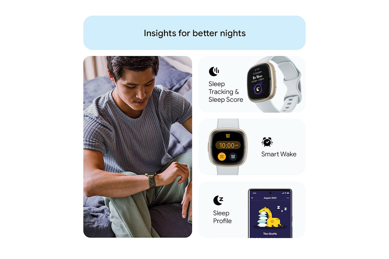 Fitbit Sense 2 Blue Mist/Soft Gold | FB521GLBM