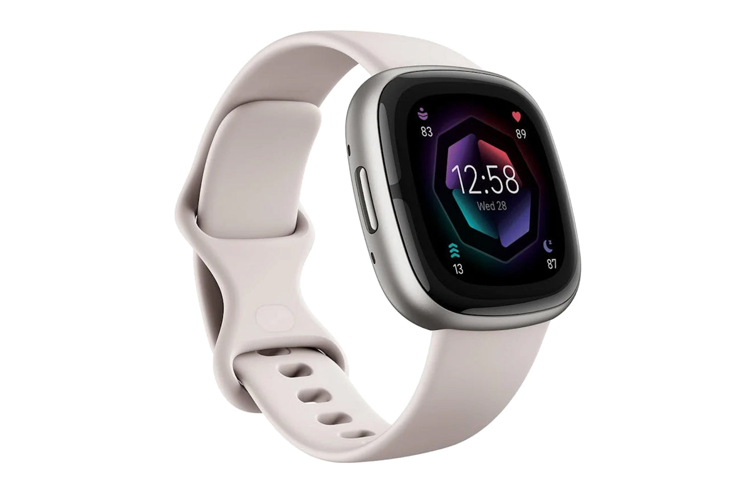 Fitbit Sense 2 - Advanced Health Smartwatch with cEDA Stress Sensor & GPS - Lunar White/Platinum | 79-FB521SRWT Smartwatch