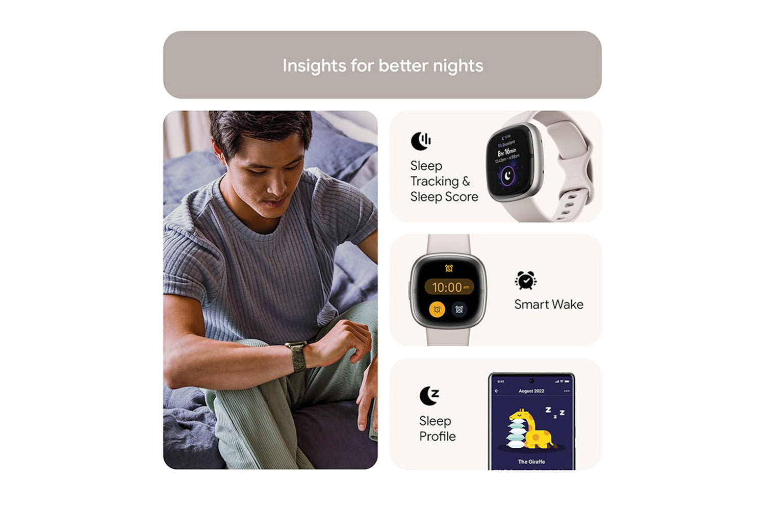 Fitbit Sense 2 Lunar White/Platinum | FB521SRWT