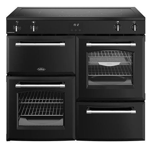 Belling Farmhouse 100cm Induction Range Cooker, Black FH100EIBLK