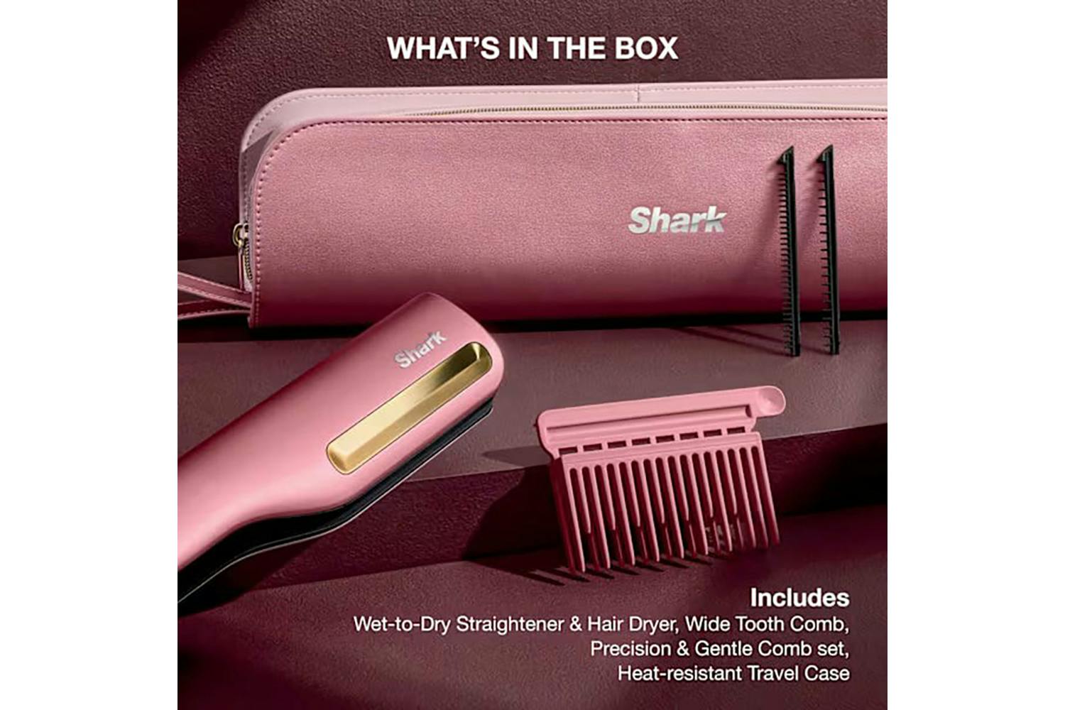 Shark SilkyPro Hair Straightener + Dryer Rose Petal | HT401UKPK