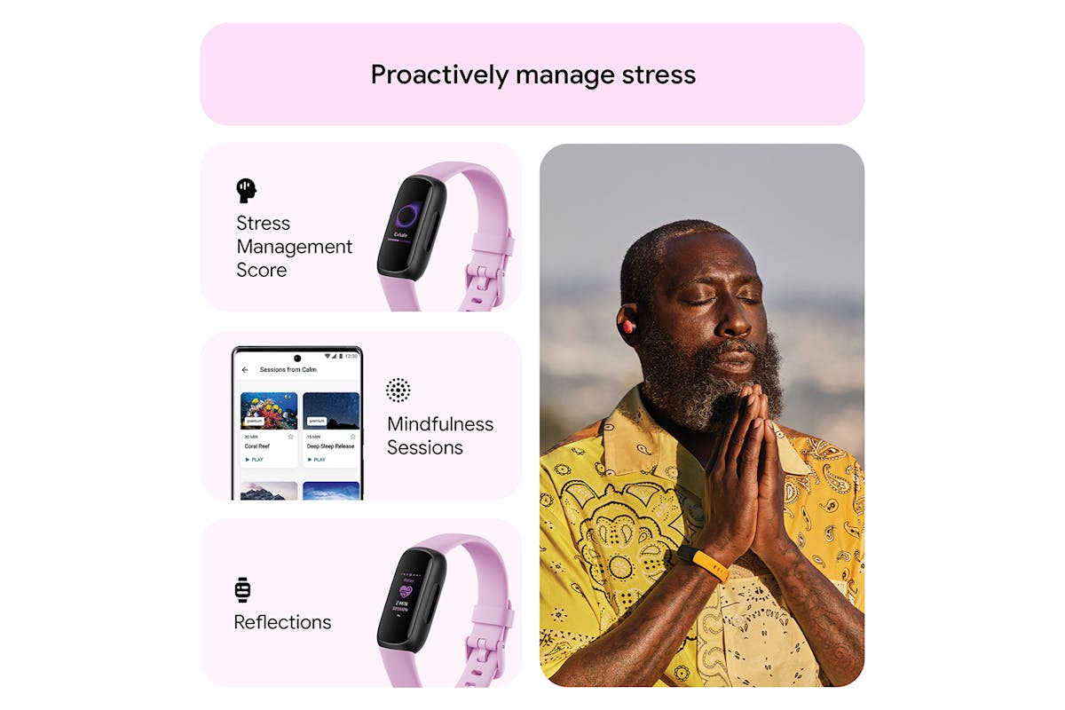 Fitbit Inspire 3 Black/Lilac Bliss | FB424BKLV