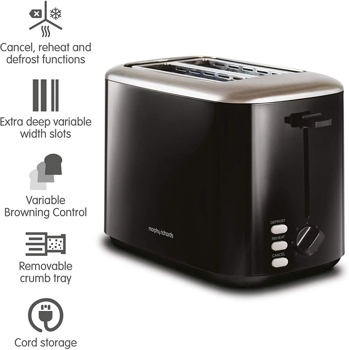 Morphy Richards Equip 2 Slice Toaster Black | 222064