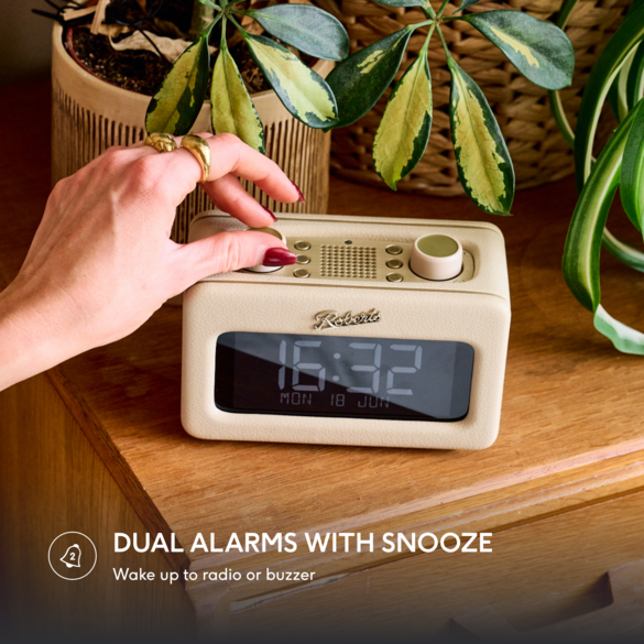 Roberts Revival Rest DAB+ FM Bluetooth Clock Radio Pastel Cream | REV-RESTPC