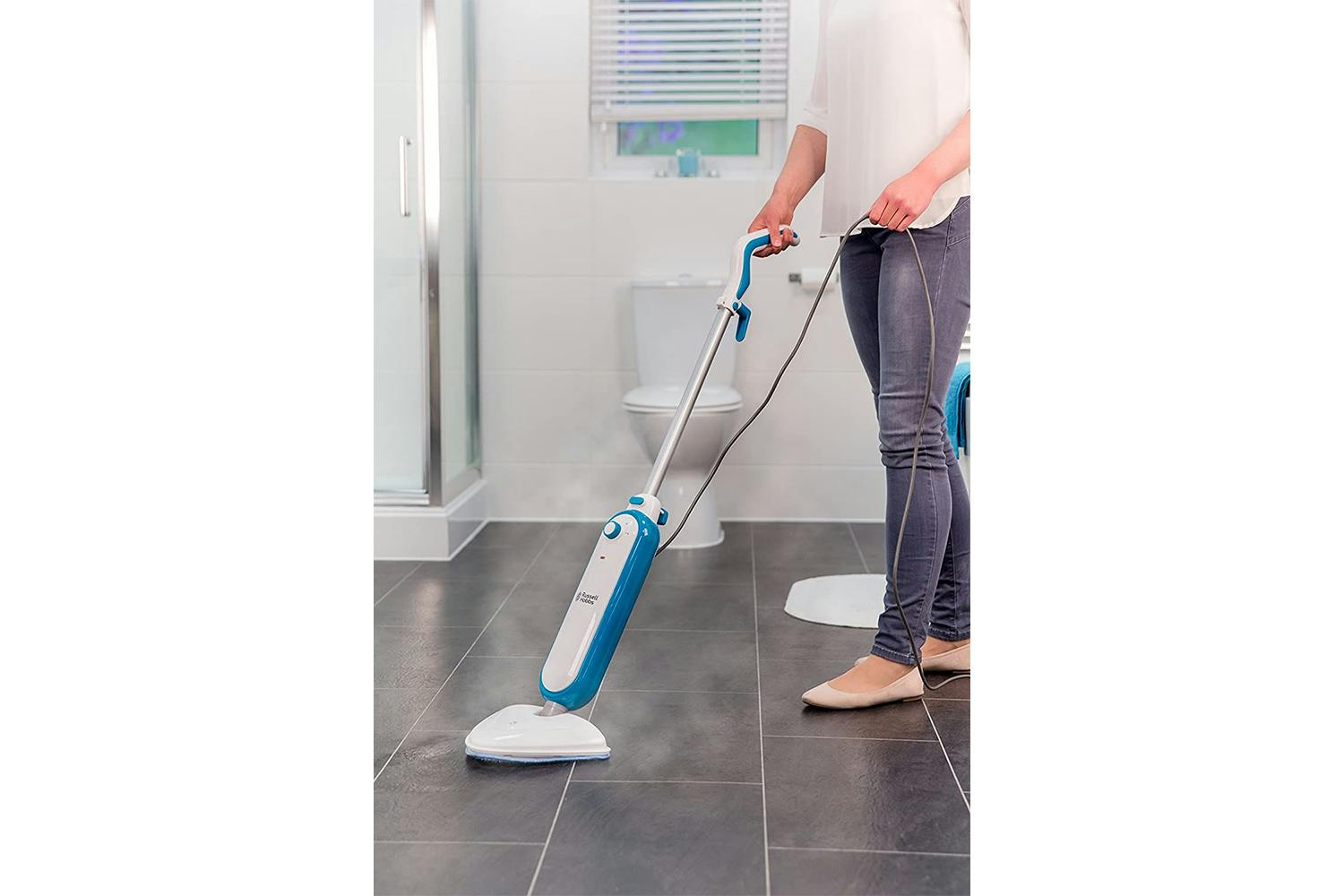 Russell Hobbs Steam & Clean Steam Mop White & Aqua | RHSM1001-G