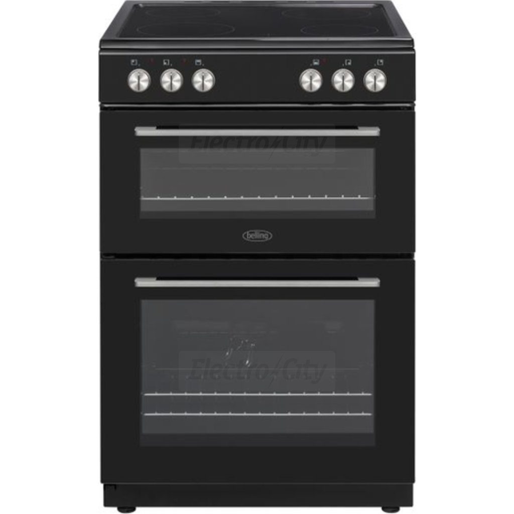 Belling 60cm Freestanding Electric Double Oven Cooker, Black BFSE61DOBK