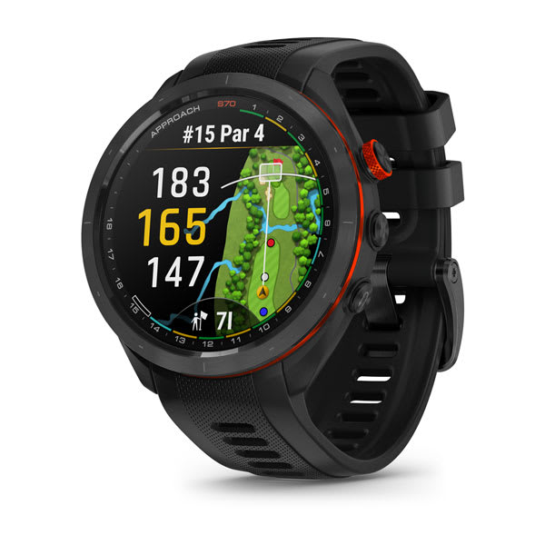 Garmin Approach S70, 47mm, Black Ceramic Bezel with Black Silicone Band - 010-02746-12