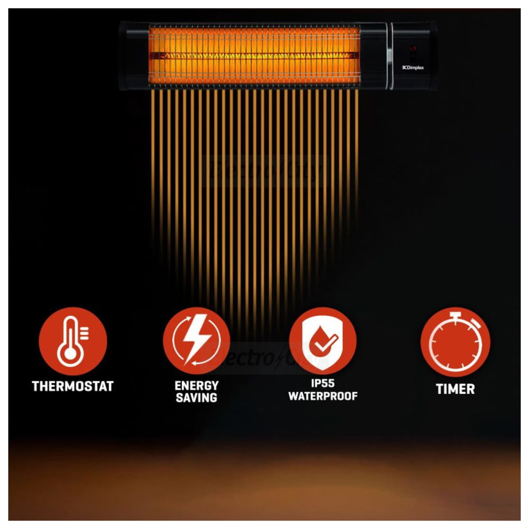 Dimplex 2.5kW Wall Mounted Carbon Indoor & Outdoor Heater | DXOTDRWM25