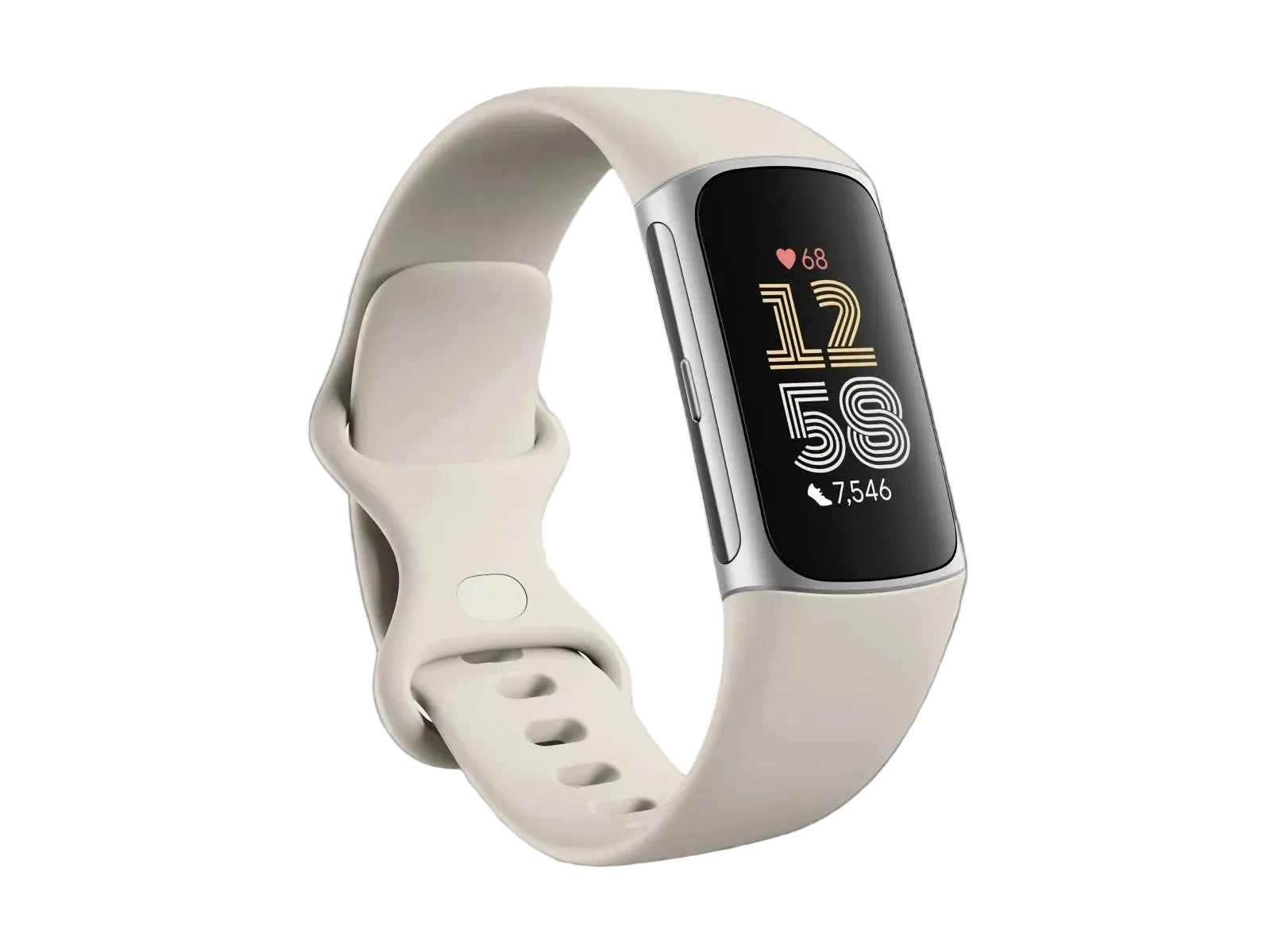 Fitbit Charge 6 - Advanced Fitness Tracker with GPS, Google Maps & NFC Payments - Porcelain/Silver Aluminium | 79-GA05185-GB Fitness Tracker