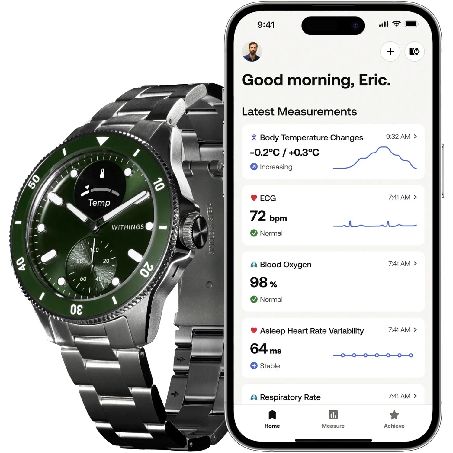 Withings ScanWatch Nova - Premium Health Smartwatch with ECG & SpO2 - Green | 78-HWA10-model 8-All-Int