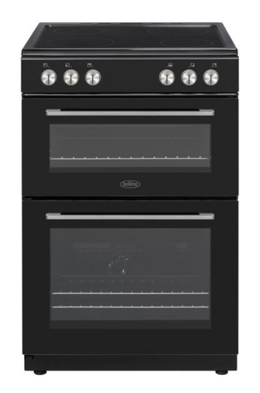Belling 60cm Freestanding Electric Double Oven Cooker, Black BFSE61DOBK