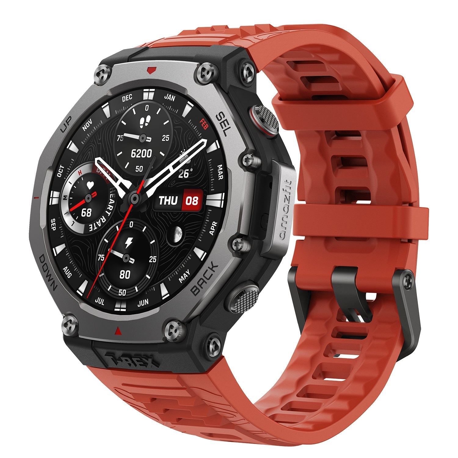 Amazfit T-Rex 3 Rugged GPS Smartwatch Lava | T-Rex 3 Smart Watch