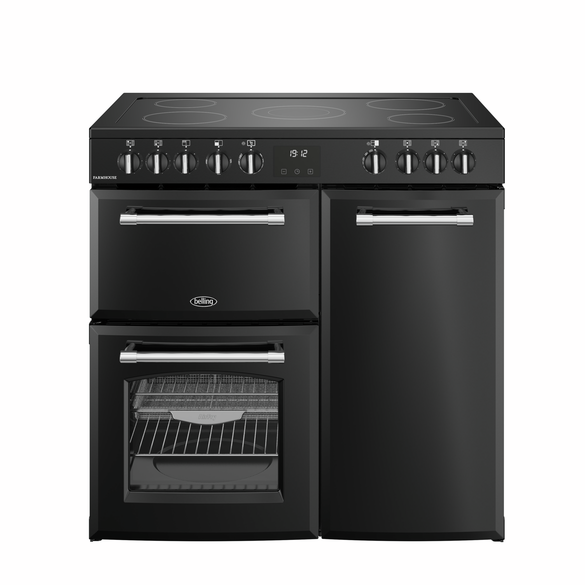 Belling Farmhouse 90cm Electric Range Cooker - Black | 444411817
