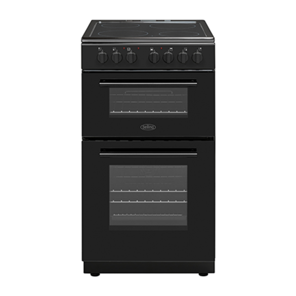 Belling 50cm Freestanding Electric Double Oven Cooker Black | BFSE52DOCBK