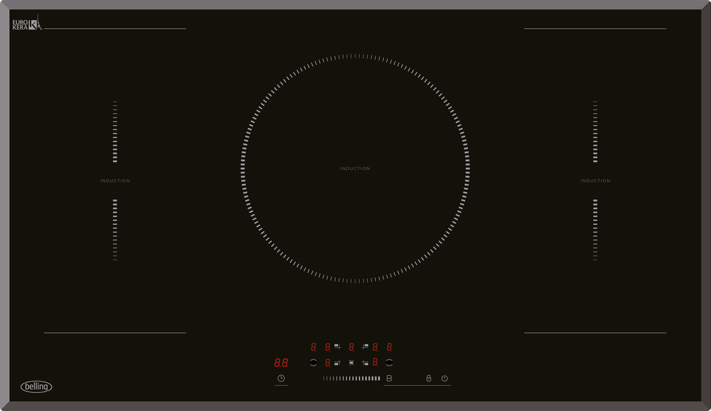 Belling Induction Hob 90cm Touch Control 5 Zone Black | BIH90TB