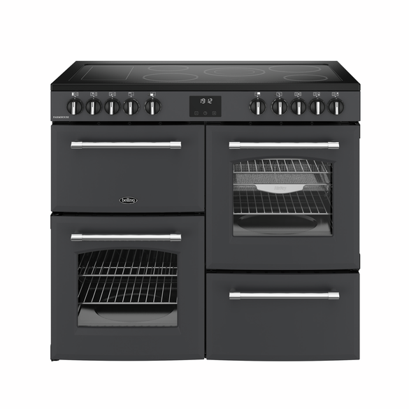Belling Farmhouse 100cm Electric Ceramic Range Cooker Anthracite | 444411825