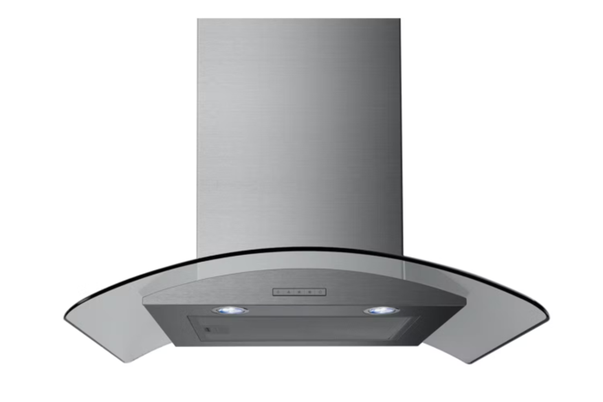 Belling Chimney Hood Curved Glass 60cm Stainless Steel | CHIM604GSTA