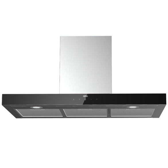 Belling 90cm Linear Chimney Hood Stainless Steel and Black | LIN900STA