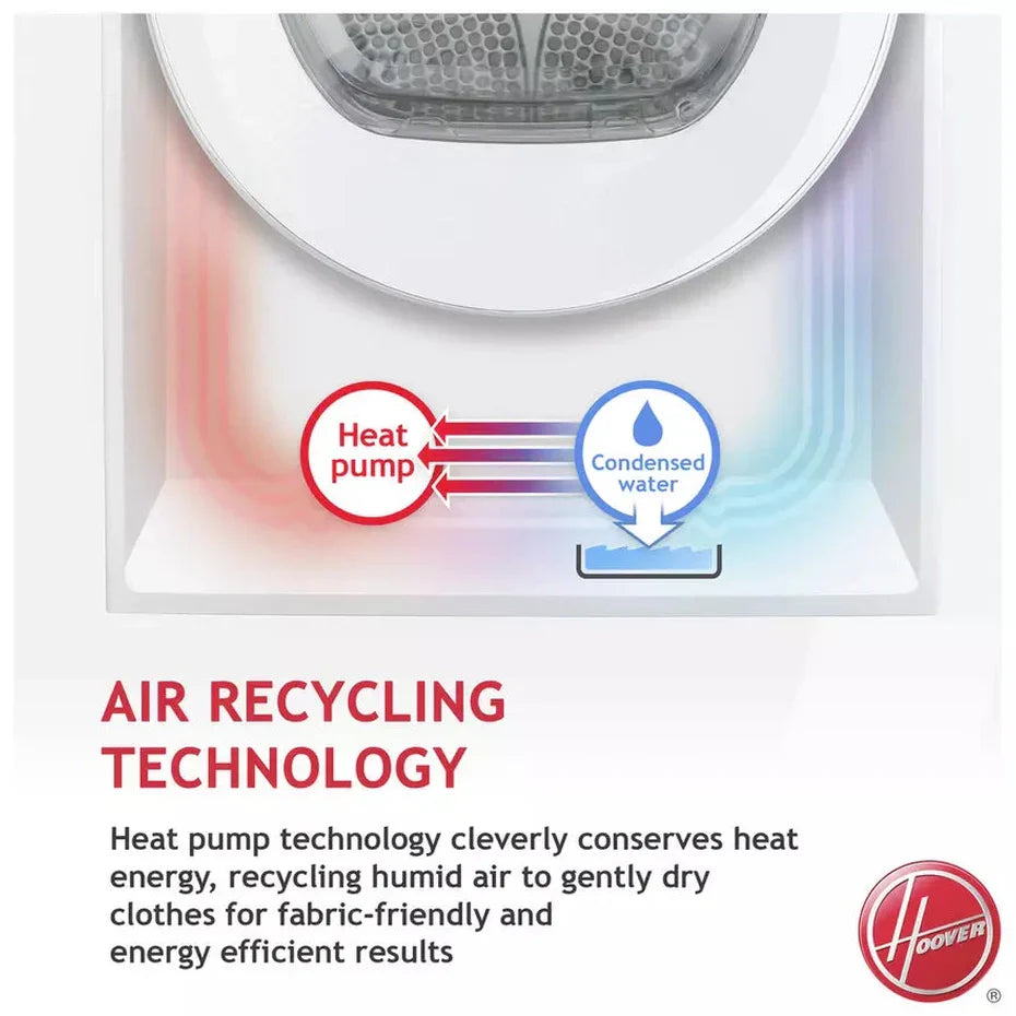 Hoover HLE H8A2DE 80 8KG Heat Pump Tumble Dryer - White | HLEH8A2DE-80 Hoover Washing Machine Foys Electrical Cootehill Electrical Foys Electrical Cootehill