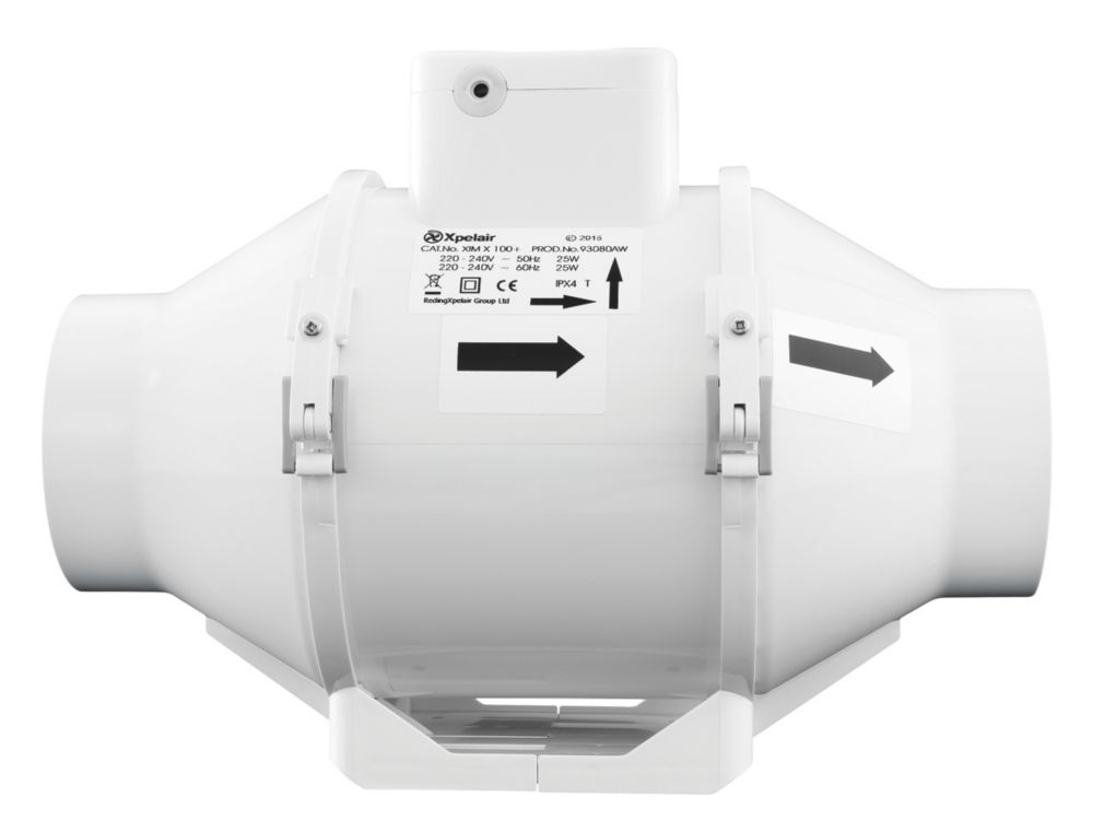 Xpelair Inline Mixed Flow Duct Fan XIMX100T+