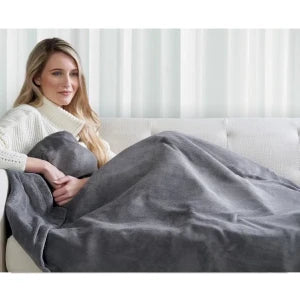 Dreamland Snuggle Up Electric Warming Throw Grey | 16707