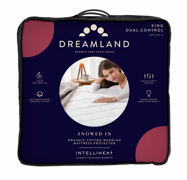 Dreamland Snowed In Organic Cotton Warming Mattress Protector King | 16889