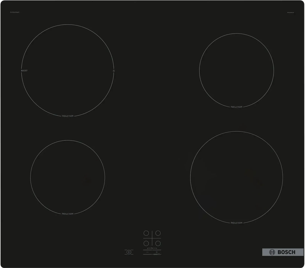 Bosch PUG61RAA5B Series 2 60cm 4 zone induction hob in Black